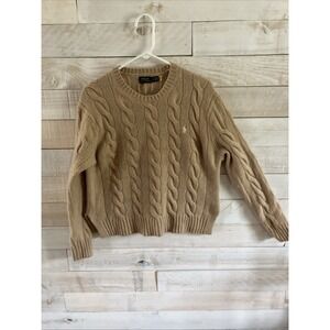 Polo Ralph Lauren Cable-Knit Wool And Cashmere Crew Neck Sweater Blue Label SzXL